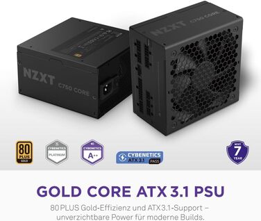 Блок живлення NZXT C850 Gold Core ATX 3.1, 850W, 80+ Gold, чорний