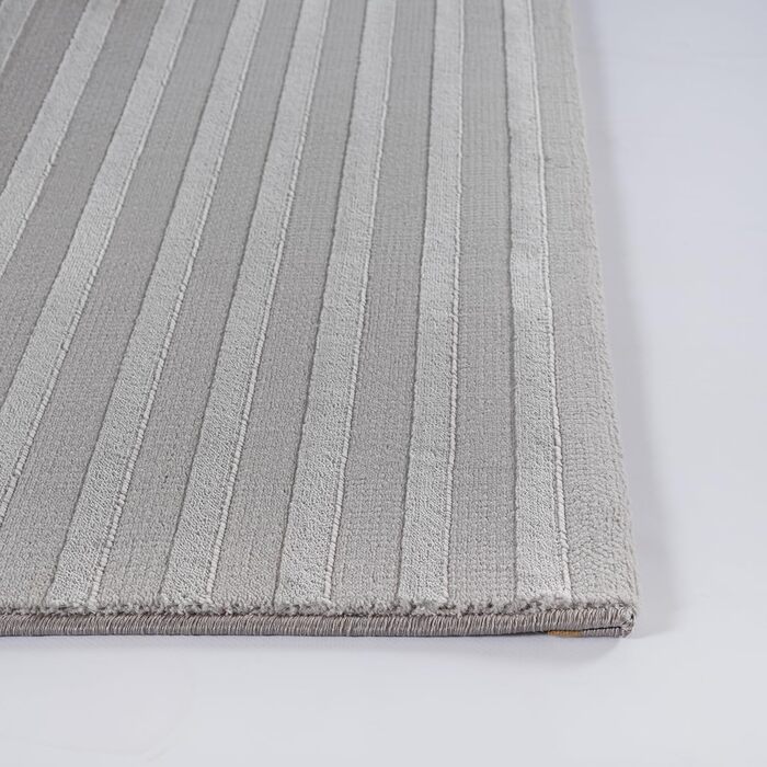 Килим Knight Luxuriöser Wohnzimmerteppich: Елегантний килим для вітальні з коротким м'яким ворсом, 3D-ефект, сірий, 80 x 150 см