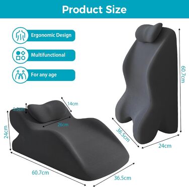 Лежак для ліжка та дивану, подушка-клинок, подушка для спини з ефектом пам'яті, ергономічна подушка для підтримки спини, шиї та ніг, для відпочинку, ігор, читання або перегляду телевізора