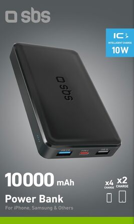 Power Bank SBS Slim 20000 mAh 100W з LCD-дисплеєм: зарядка для Apple, Samsung, MacBook, iPad, планшетів та ноутбуків