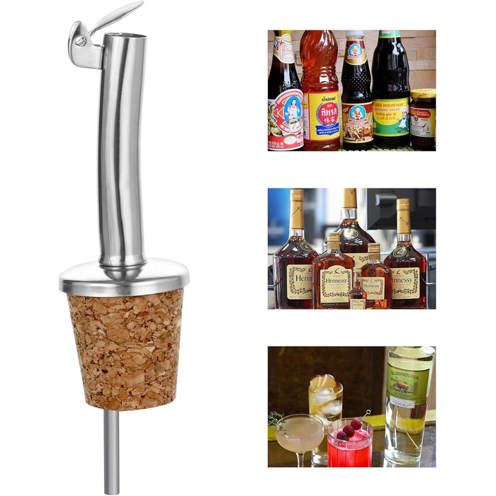 Набір виливників для пляшок Incutex (5 шт.) з пробками та щіткою для чищення. Підходять для олії, спиртних напоїв, вина, лікеру, оцту