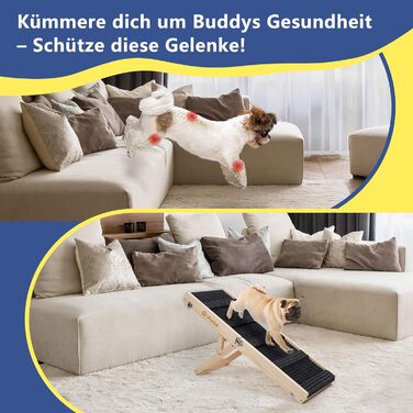 Східці для собак на ліжко та диван – щадні до суглобів, антиковзні, складні, регульовані, портативні, до 16 кг/20 кг