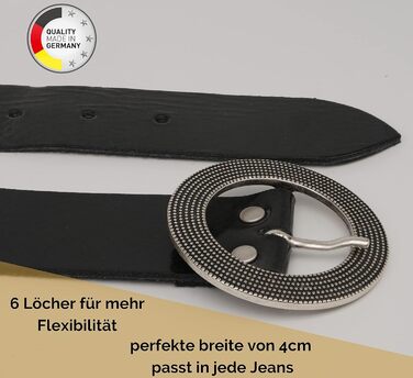 Жіночий шкіряний ремінь AnnaMatoni 4 см, Німеччина - класичний дизайн, натуральна шкіра, нікелестійка пряжка (95 см, чорний)