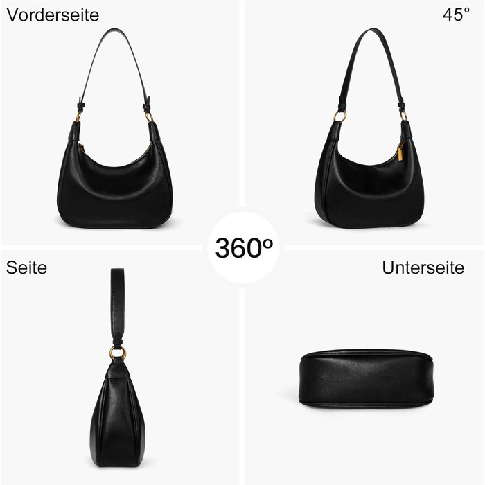 Сумка жіноча GSenhui Y2K маленька елегантна Hobo через плече з PU шкіри чорного кольору для подорожей