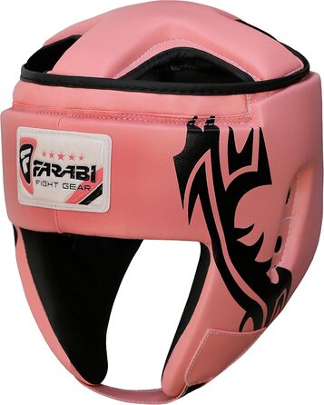 Farabi Boxing Head Guard - Martial Arts Face Protector for MMA, Muay Thai, Kickboxing, Karate, Taekwondo, BJJ - Pink, Medium