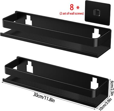 Алюмінієвий кухонний органайзер для ванної кімнати, 30 см, 2 шт., настінний, самоклеючий, 2 яруси