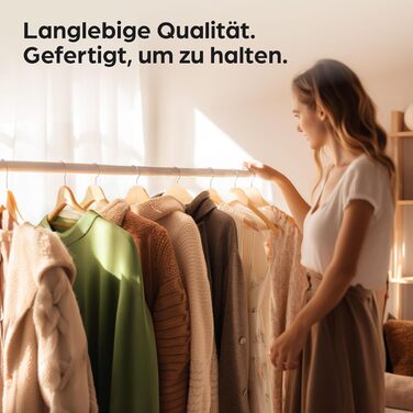 Дерев'яні вішалки для одягу Praknu (20 шт.) з перекладиною та обертовим гачком 360° - для сорочок та штанів