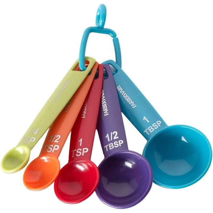 Farberware 9-Piece Color-Coded Plastic Measuring Cups and Spoons Set