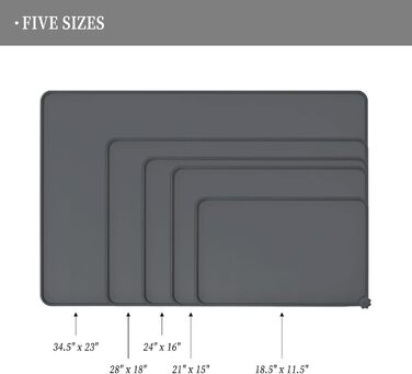 Силіконові килимки для тварин - водонепроникні килимки для собак та котів з піднятими бортиками. Розмір 53 x 37 см (1 шт.)