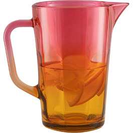 Water Carafe Glass 1 Liter with Comfortable Handle Colorful Water Pitcher 19 cm Glass Jug Orange Pink Glass Pitcher Water Carafe Glass Carafe Pitcher Glass Jug 1l | Gigi Magical Sunrise