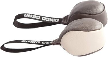 Іграшка для собак Dingo Gear Soft Ball з ручкою з натуральної шкіри для тренування укусу, для цуценят, 8 см, 2 шт.