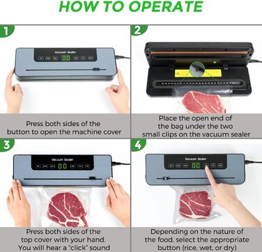 Вакуумний пакувальник Großcat з 50 пакетами, апарат для пакування продуктів харчування з різаком та цифровим таймером для кухні та ресторану