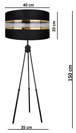Підлоговий торшер-тринога Light E27 60 Вт, чорний