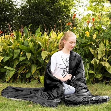 Сплячий мішок Friendriver XL, 4 сезони, водонепроникний, для дорослих та дітей, чорний, 86.6' x 33.46'