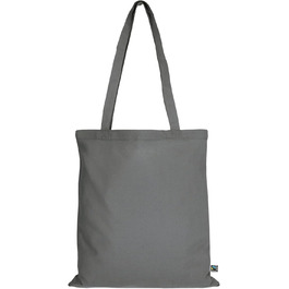 TEXXILLA 10-pack | 100-pack | 250-pack Fair Trade Cotton Bag - 14 Colors | with Two Long Handles | 38x42cm | Jute Bag | Shopping Bag | Unprinted, Color: Steel Grey, Quantity: 10