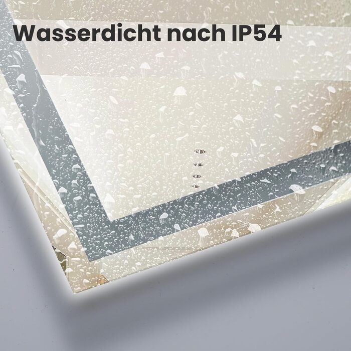 LED дзеркало для ванної кімнати 70x50 см з підсвічуванням | IP54, сенсорне керування, монтаж вертикально/горизонтально, 6500K