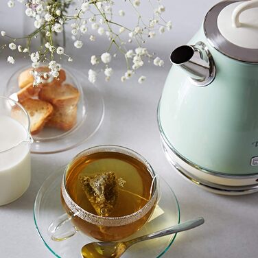 Електричний чайник Ariete Vintage 2868, Бежевий, 1 л, 1600W, з нержавіючої сталі, Retro дизайн, бездротовий, з автовимкненням