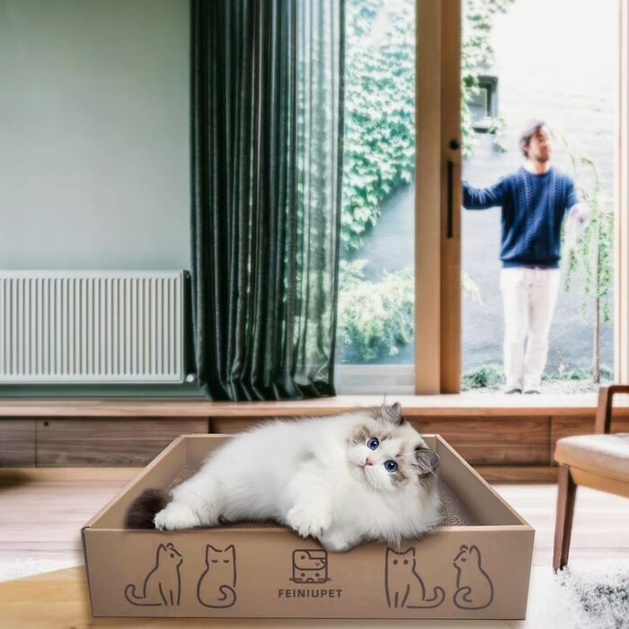 Набір когтеточок для котів (3 шт.): велика когтеточка з будиночком, довговічна двостороння гофрокартонна поверхня, іграшка для дому, безпечна та чиста