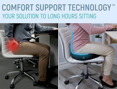 Подушка для сидіння при геморої Ergonomic Innovations: підтримка та полегшення болю, ортопедичний кільцевий сидіння, для профілактики пролежнів, після операції, чорний