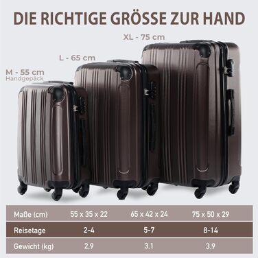 Набір валіз FERGÉ 3 шт. з твердим корпусом QUÉBEC - валіза-тележка (ручна поклажа, L, XL) з ABS пластику