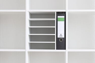 INWONA Kallax Expedit Regal DIN A4 Insert File Folder Paper Shelf Mailbox Sorting Compartment Paper Compartment Storage Document Storage Partition for 5 Single Compartments 25 x 33.5 x 36 cm White