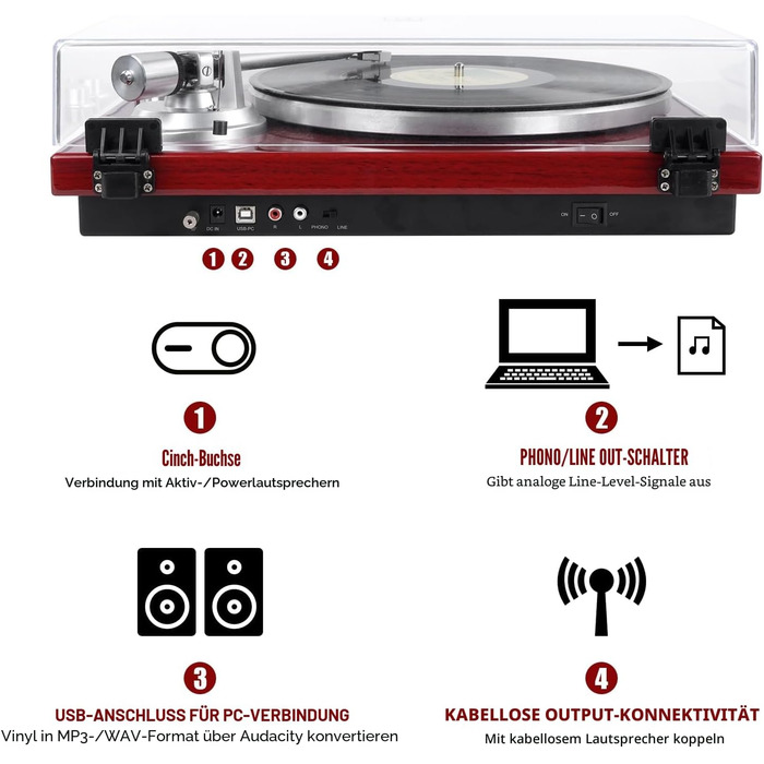 Програвач вінілу Audio-Technica AT-3600L з Bluetooth, USB виходом та можливістю оцифрування на MP3 (33/45 об/хв)