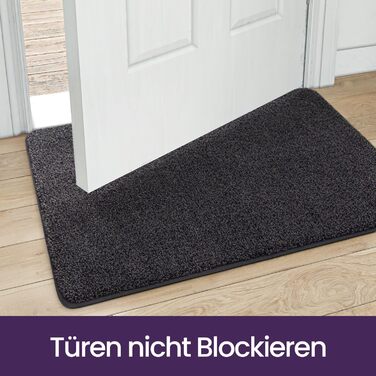 Килимок для дому DEXI 50 x 80 см, чорно-сірий, антиковзаюча, швидковисихаюча, для собак, на вході, в коридор, легко миється