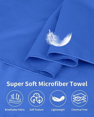 Набір рушників з мікрофібри (3 шт.): 180x80 см + 2 шт. 80x40 см. Для фітнесу, сауни, пляжу, подорожей. Темно-зелений (блакитний)