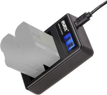 Зарядний пристрій USB Dual для акумуляторів Nikon EN-EL15 (Z7 II, Z6 II, Z5, D850, D780, D750, D600) з LCD-дисплеєм