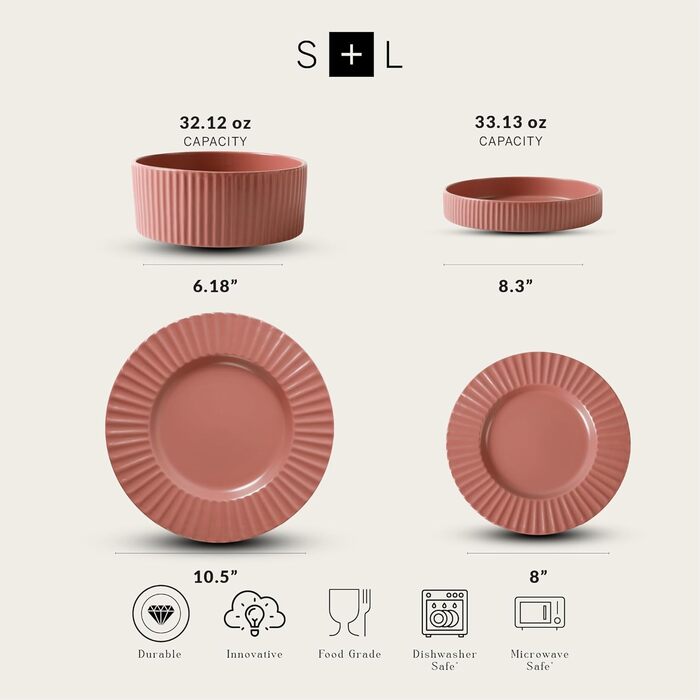 Посуд Christian Siriano Lusso Tafelservice 16 предметів, білий, кераміка для 4 осіб