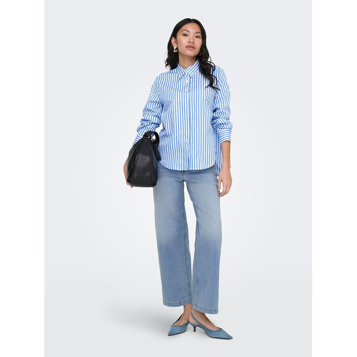 Джинси жіночі Only Madison з широкими штанинами, висока талія, світло-синій денім (XS/34L)