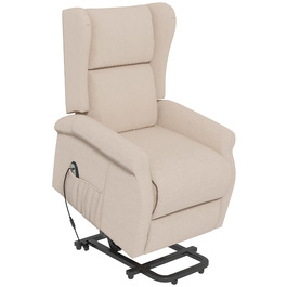 HOMCOM Electric Reclining Chair with Lie-Flat Function, Senior Recliner with Lift Assist, Up to 200kg, 72.5x94x109cm, Cream