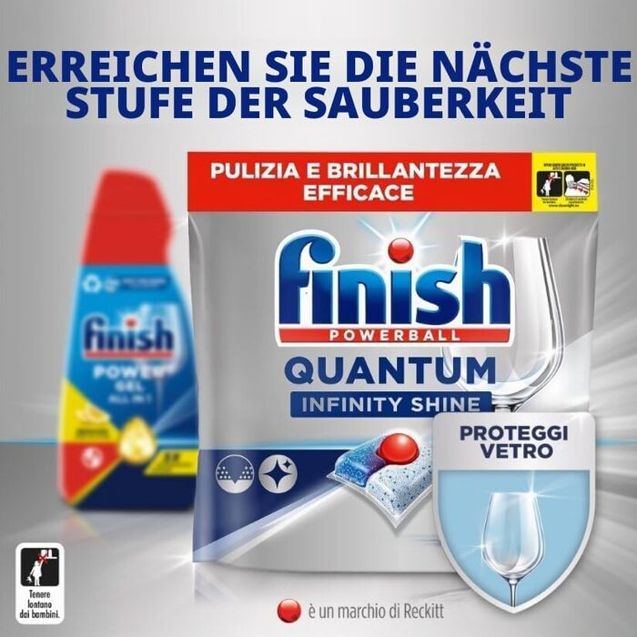 Рідкий засіб для посудомийних машин Finish Powergel, мультифункціональний, з лимоном, віджирюючий ефект, 120 мийок (4 упаковки по 600 мл)