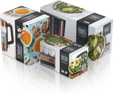 Набір чайник з тостером Rendo з нержавіючої сталі та міді: чайник 1.7л, 2200W з функцією підігріву, тостер 2-х слайсовий 1000W з підігрівом булочок та 6 рівнями підсмажування