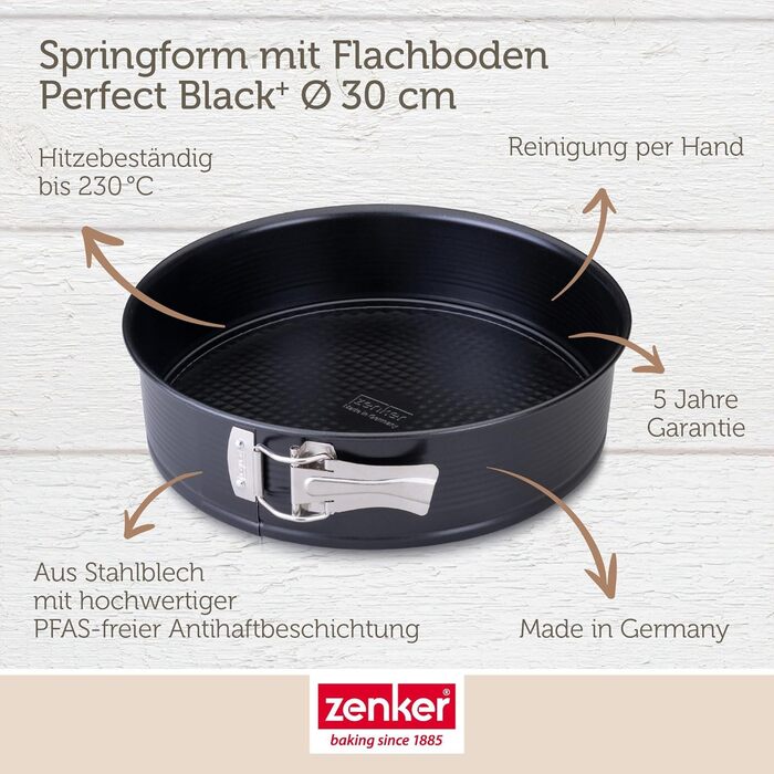 Форма для випічки Zenker Springform Perfect Black 26 см - антипригарна, сталь, до +230°C, Німеччина