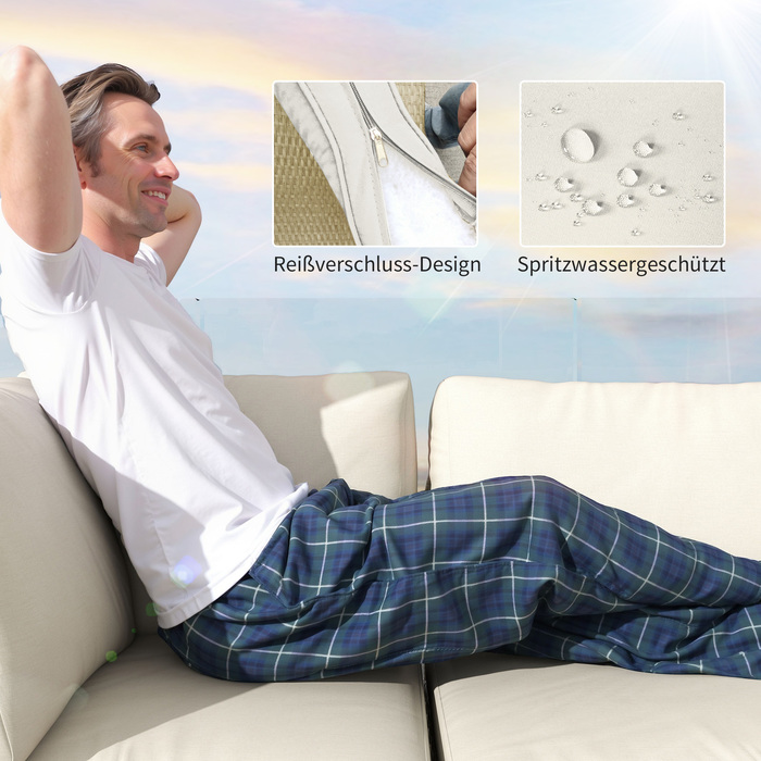 **Набір садових меблів Outsunny Ecklounge з ротангу: кутовий диван, крісло, пуф та подушки для 5 осіб.**

*Опис:* Чудовий набір для відпочинку на вашому балконі, терасі або в саду. Міцний та стійкий до погодних умов, цей комплект з ротангу включає кутовий