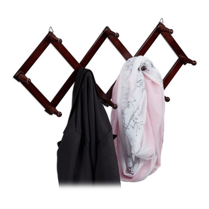 Relaxdays Wooden Folding Clothes Rack