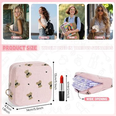 Набір косметичок Desing Wish 2 шт. (міні + велика) – рожевий та хакі, бежевий та чорний