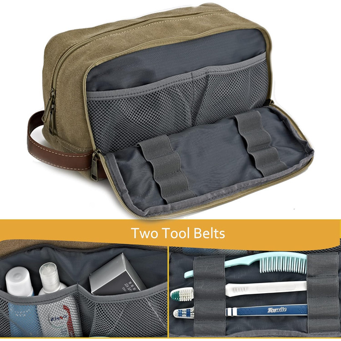 Чоловіча/Жіноча дорожня косметичка-органайзер з канвасу, велика, блакитна (28x16x14 см)