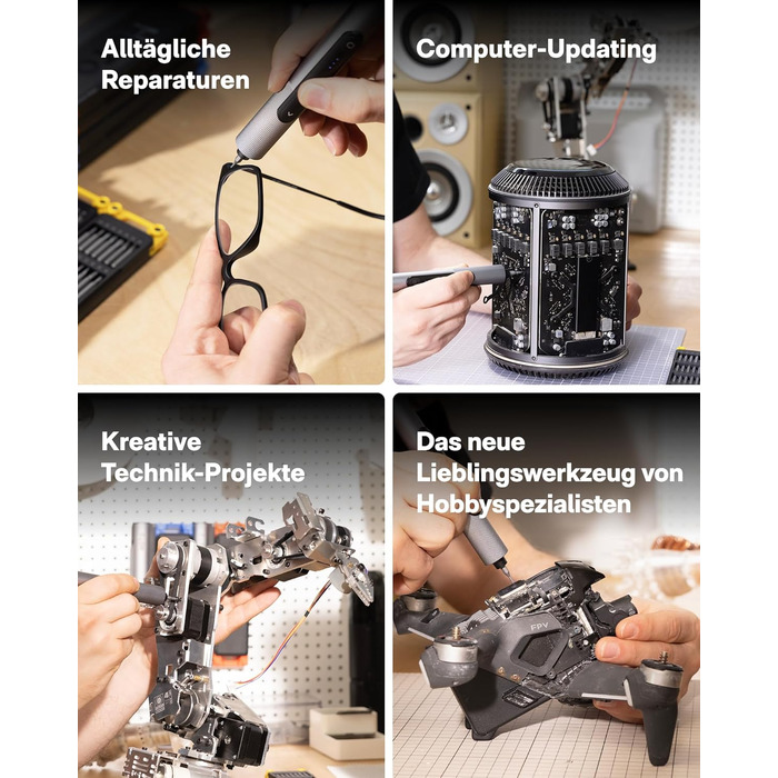 HOTO SNAPBLOQ™ S-A01 Міні Електричний Набір Викруток, Прецизійний Інструмент для Ремонту, 3 Регулювання Моменту, для Телефонів, Ноутбуків, Окулярів та Годинників