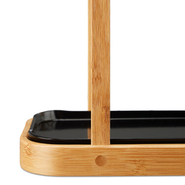 Relaxdays Bamboo Umbrella Stand with Drip Tray