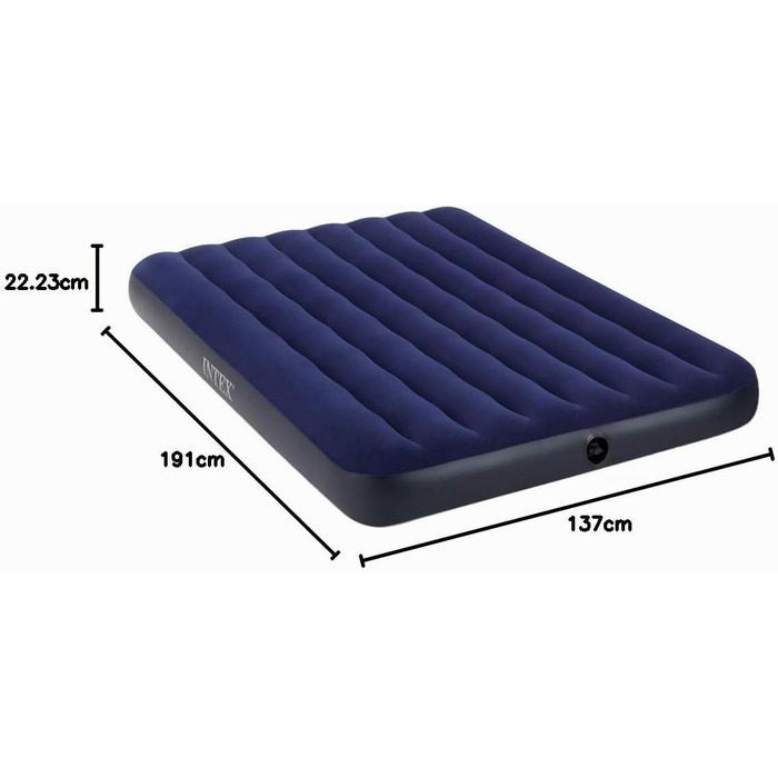 Надувний матрац Luftbett Downy Blue Full, 137 x 191 x 22 см, синій
