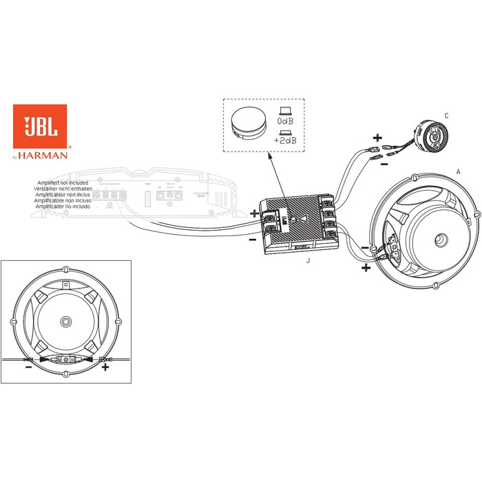 JBL Stage3 607CF автомобільна акустика 2-смугова, 250 Вт, комплект динаміків 160 мм (6,5