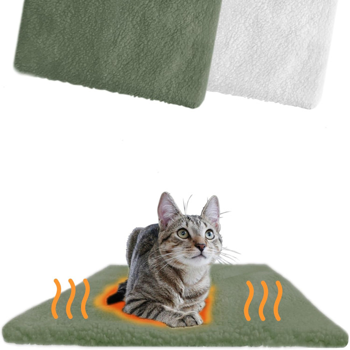 Самогріюча ковдра для собак PiuPet® 90x60 см: тепла, флісова, біла, для собак та котів