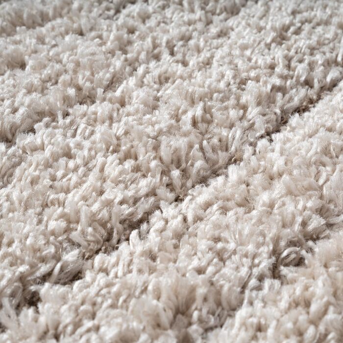 Килим Bahar Shaggy: елегантний дизайнерський килим для вітальні, м'який та легкий у догляді, високий ворс (120 x 170 см, бежевий)