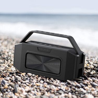 W-KING Bluetooth колонка 100W (60W) чорна, портативна, водонепроникна IPX6, глибокий бас, до 40 годин, AUX, TF, EQ для вечірок та активного відпочинку