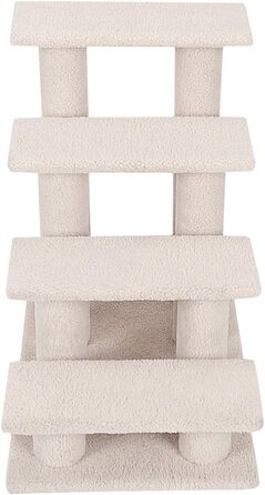 Сходи для котів SOARS, 4-ступеневі, для тварин до 25 кг, сходи для собак, котячий комплекс, 61 x 1 x 60 см, бежевий