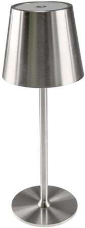 Настільний світильник акумуляторний ChiliTec 30см, LED, димується, USB зарядка, IP44, тепле світло, сенсорний вимикач, срібний