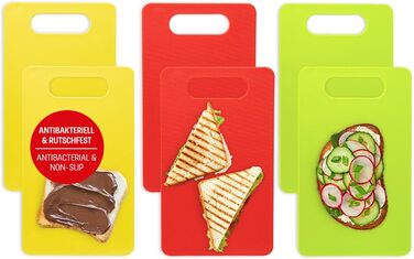 Набір кухонних дощок Coolinato з пластику сірого кольору (3 шт.) S/M/L - антибактеріальні, з жолобком для соку, неслизькі кутики та ручки. 3 розміри для гігієнічного розділення. Можна мити в посудомийній машині.