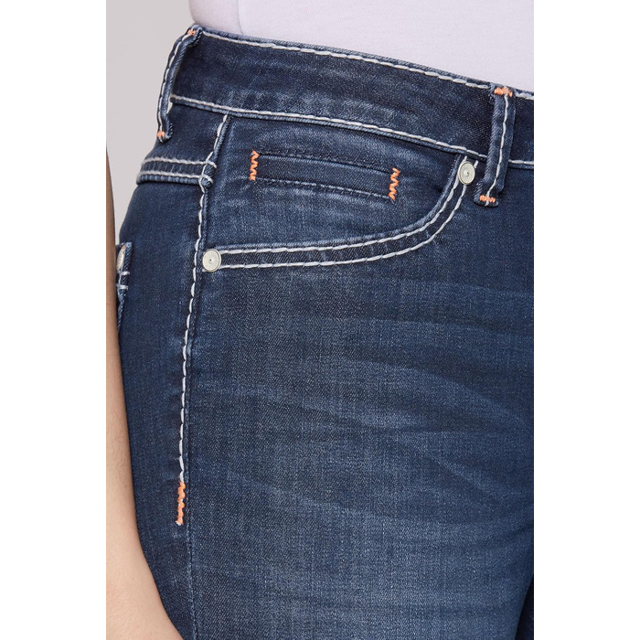 Джинси жіночі SOCCX Regular Fit: зручний стрейч-денім, прямі штанини, середньої посадки, Dark Vintage Used 27W/32L